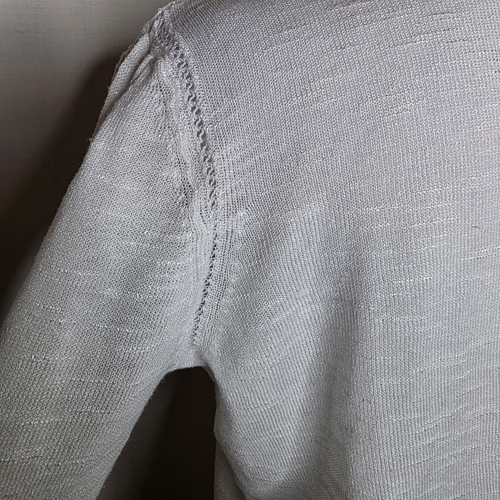 Lucky Brand Semi Sheer Long Sleeve Lightweight Sweater Ivory Size Large - Picture 5 of 7